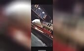 Truck moving fuselage strikes a pedestrian bridge uncen