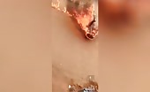 Villagers set burglar on fire