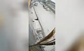 Female crashed after falling from balcony russia d.