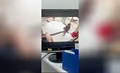Woman attempts to use man as shield