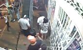 Woman shot near break-in scene