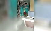 Woman stabbed with knife stuck in stomach