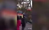 Woman's head blown off when bus pinned her to a pole uncen