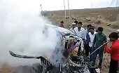 Cars trashed, truck filled with murder remains