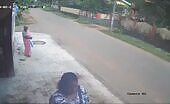 Car Hits Elderly Woman at Bus Stop