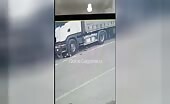 Truck Nearly Crushes Woman in Dagestan