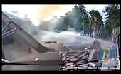 Truck Crashes into Electricity Pole