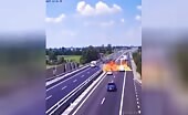 Plane Crashes Onto Italian Highway
