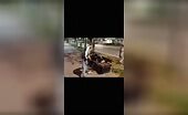 Russian Man Head Kicks Sleeping Homeless Person