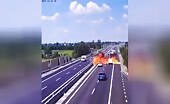 Plane Crashes Onto Highway Near Brescia