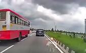 Driver Makes Bad Move, Crashes