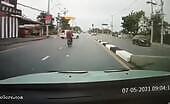 Biker Hit by Multiple Vehicles