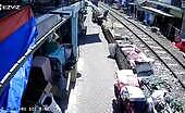 Man Struck by Train in Indonesia