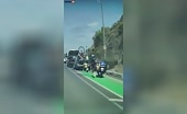 Cyclist Crashes Into Parked Police Motorcycle
