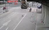 Cyclist Hit by Truck Mixer