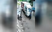 Driver's Van Rolls Down Slope