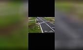 Driver Hits Train Barriers, Freezes