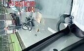 Motorcyclist Wedged Under Truck