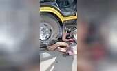 Truck Hits Female Scooter Driver
