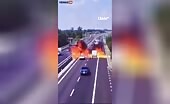 Plane Crashes Onto Highway