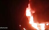 Driver Burned Alive in Crash