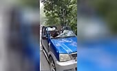 Man Killed by Rockslide in Car