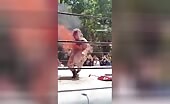 Wrestler Set Ablaze During Match
