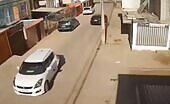 Abrupt Crash Caught on Post