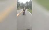 Biker Fatally Hit by Sliding Pickup