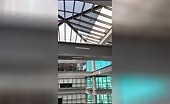 Window Cleaner Falls Through Glass Ceiling