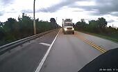 Truck Passes Car on Undivided Highway
