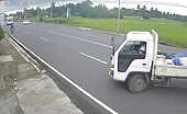Biker Lands Safely After Crash