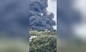 Trailer Fire Engulfs Bradford, UK