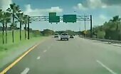 Driver Misses Exit, Crashes