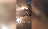 Motorcyclist Dies in Fiery Crash