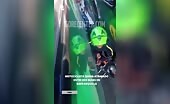 Motorcyclist Trapped Between Buses