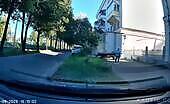 Car Crash, Driver Yells at Pedestrian