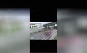 Semi-Truck Overturns on Rainy Minneapolis Road