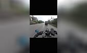 Biker Crashes After Speeding