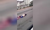 Car Hits Crossing Bike
