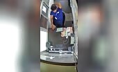 Truck Tire Blows Out, Hits Toll Booth