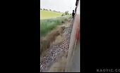 Trainsurfer Thrown Off Moving Train