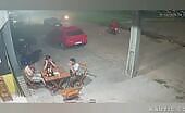 Bikers Collide Head-On