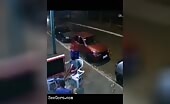 Tyre Swipes Pedestrian