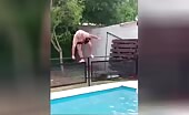 Man Cracks Pool in Violent Fight