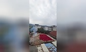 Man hit by explosion in backyard, debris everywhere