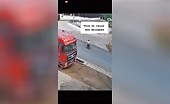 Two Men Recklessly Scooter Into Traffic