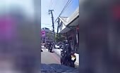 Female Biker Gets Banged Up In Crash