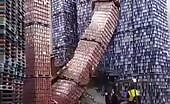 Forklift knocks over stacked pallets, crushes worker