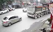 Old Man Run Over by Truck on Bicycle in Vietnam